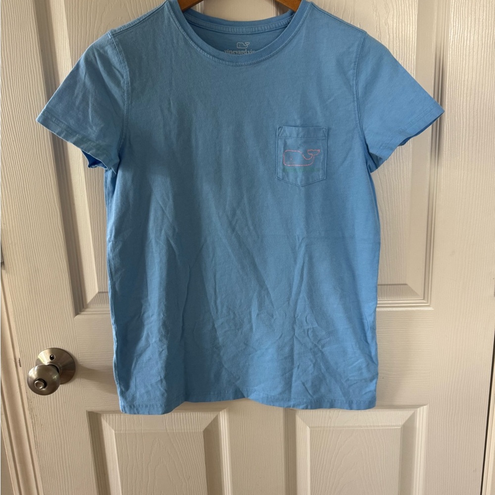 Vineyard Vines Short Sleeve Pocket Tee in Sky Blue